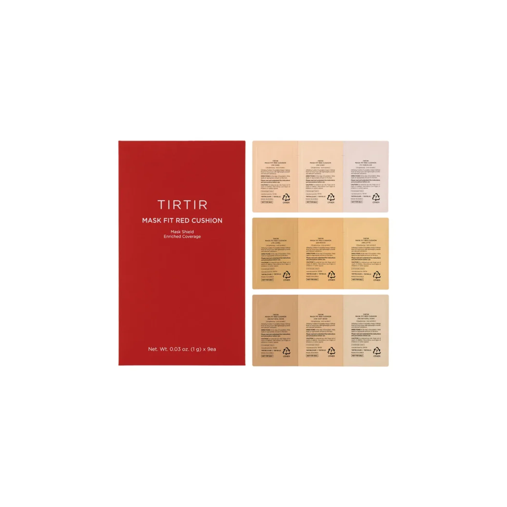 TIRTIR Mask Fit Red Cushion 9 Shade Trial Kit