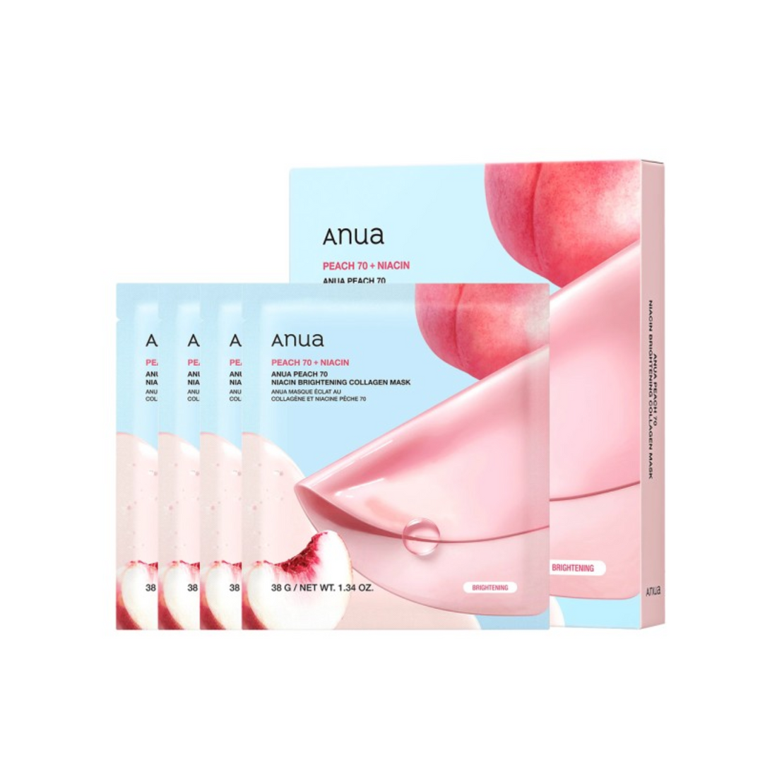 Anua Peach 70 Niacin Brightening Collagen Mask (4ea)