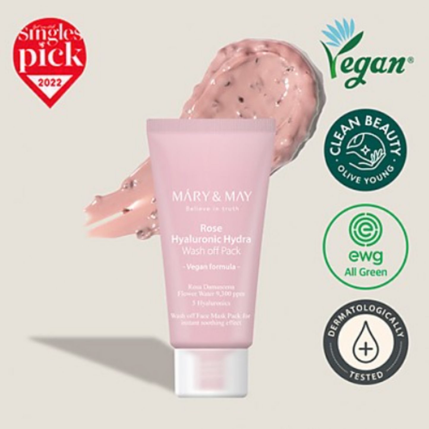 Mary&May Rose Hyaluronic Hydra Wash off Pack