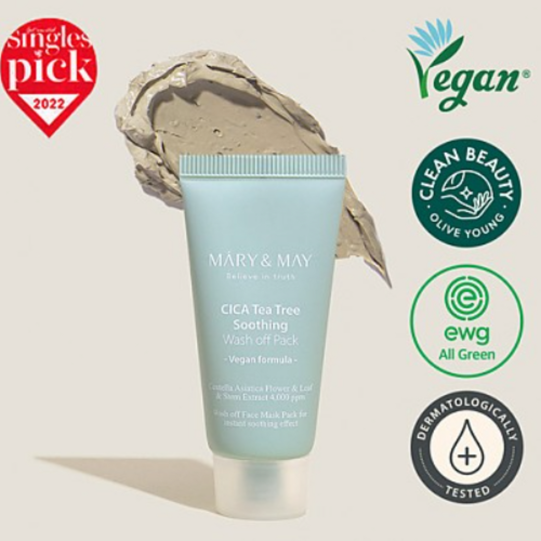 Mary&amp;May CICA TeaTree Soothing Wash off Pack