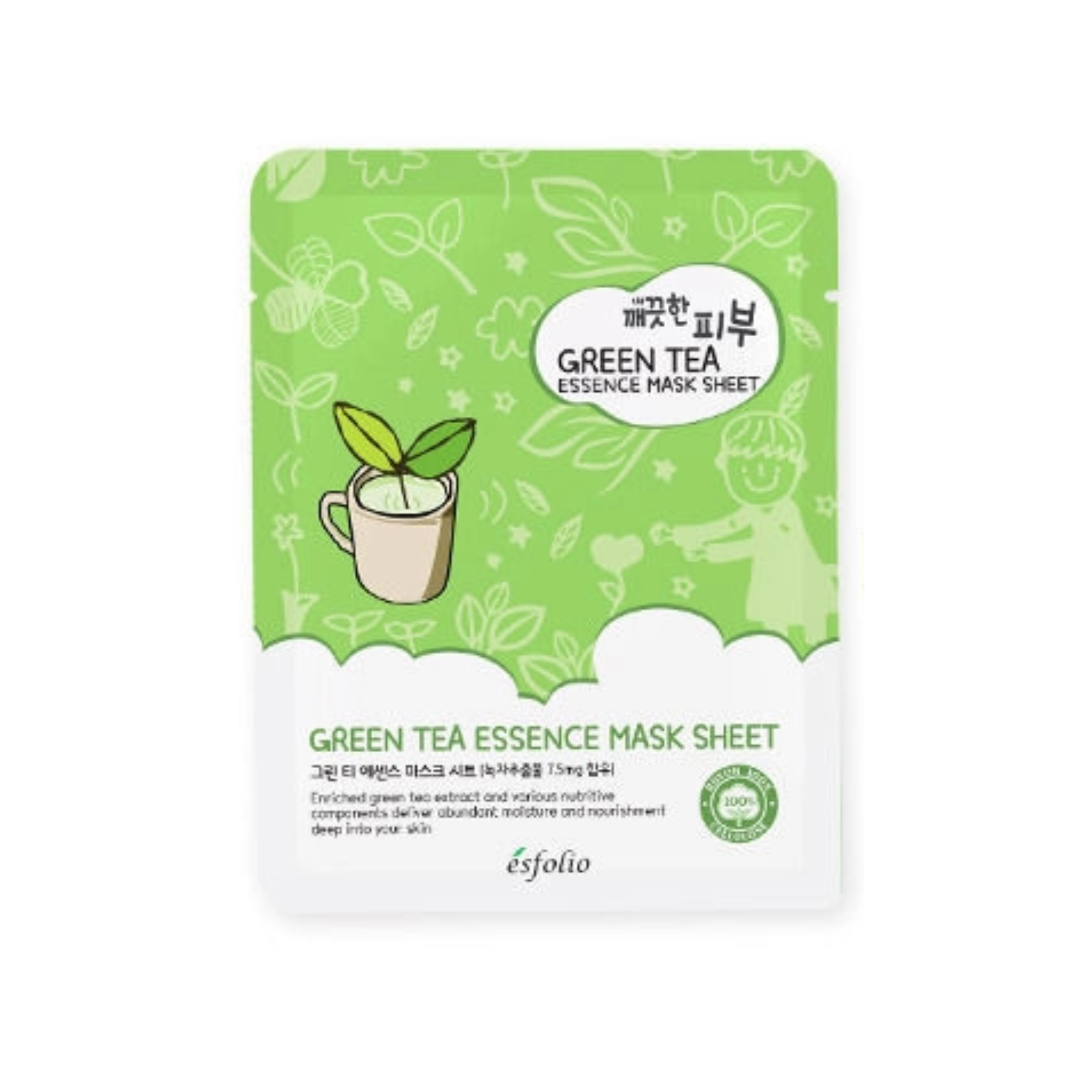 Esfolio Pure Skin Green Tea Essence Mask Sheet