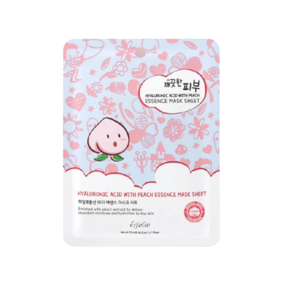 Esfolio Hyaluronic Acid With Peach Essence Mask Sheet